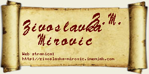 Živoslavka Mirović vizit kartica